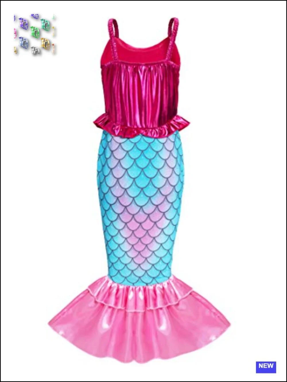 Girls Mermaid Costume Princess Dress Up with Accessories 5T